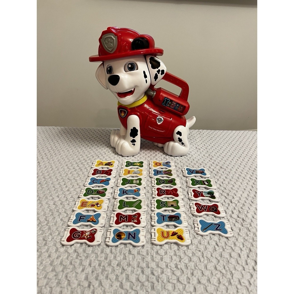 VTech Paw Patrol Treat Time Marshall Feed Him 26 Alphabet Bones A-Z Complete